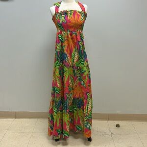 Flying Tomato Colorful Halter Maxi Dress, Size S